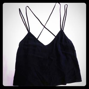 Cropped cami tank with double straps